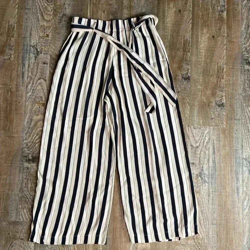Wilfred Free | Faun Mutli Color Stripe Crepe Culottes Cropped pants - Picture 10 of 10